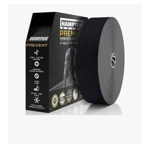 Hampton Adams Kinesiology Sports Tape Waterproof Roll 2" x 45 yd/135 feet Black
